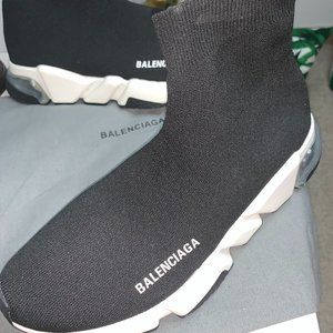 BlackBlack Balenciaga Sneakers Speed Clear Sole Mens Size 8 in MINT CONDITION!